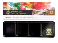 Набор акварели Mungyo "Gallery" 12 цв кюветы в металлической коробке