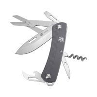 Нож перочинный Stinger 103 мм, 10 функций, рукоять пластик, серый
