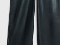 Прямые брюки из искусственной кожи, Черный