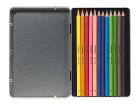 Набор карандашей цветных Bruynzeel 12 шт в металлической коробке, синяя