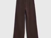 Широкие трикотажные брюки для девочек, Коричневый