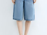 Джинсовые шорты-бермуды, Голубой