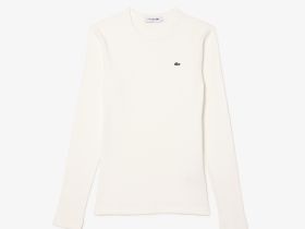 Женская футболка Lacoste приталенного кроя с длинными рукавами