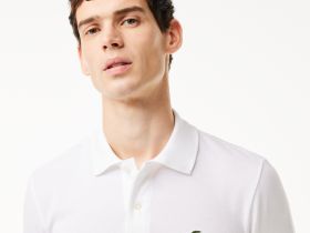 Мужское поло Lacoste L.12.21 классического кроя с длинным рукавом