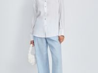 Рубашка прямого кроя с отложным воротником