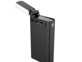 Универсальный внешний аккумулятор Hoco J62 Jove Table Lamp Power Bank 30000mAh 5V/2A индикатор, настольная лампа (черный)