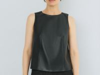 Топ из искусственной кожи, Черный