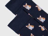 Носки с жаккардовым рисунком, Синий