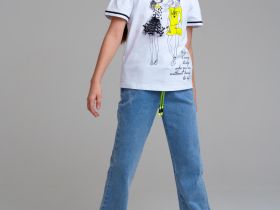 Фуфайка трикотажная для девочек (футболка)