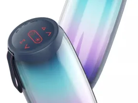 Портативная акустика WiWU Thunder Speaker P40 Mini с подсветкой (Dark Blue)