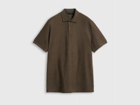 Поло с растительным принтом, Серый