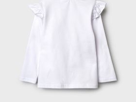 Фуфайка детская трикотажная для девочек (футболка с длинными рукавами)