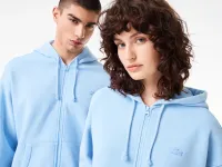 Толстовка Lacoste свободного кроя унисекс с эффектом стирки