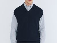 Вязаный жилет, Синий