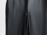 Расклёшенные брюки из искусственной кожи, Черный