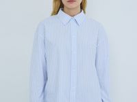 Хлопковая рубашка, Голубой