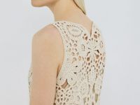 Ажурное платье миди А-силуэта, Бежевый