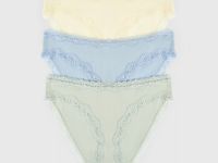 Классические трусы с кружевом, 3 шт., Желтый