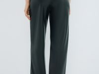 Прямые брюки из искусственной кожи, Черный