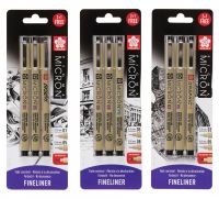 Набор капиллярных ручек Sakura "PIGMA MICRON" 3 шт., разные вариации
