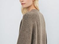 Вязаное платье из пряжи с шерстью, Коричневый