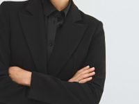 Однобортный приталенный жакет, Черный