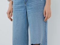 Прямые свободные джинсы, Голубой