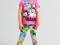 Комплект детский трикотажный для девочек: фуфайка (футболка), брюки (легинсы)