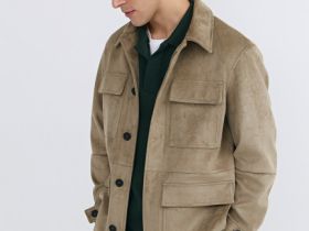 Куртка из искусственной замши с карманами, Бежевый