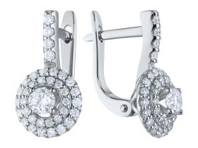 Серьги из белого золота с бриллиантами э0901сг08184800