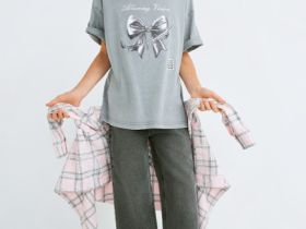 Широкие джинсы Wide Leg для девочек, Серый