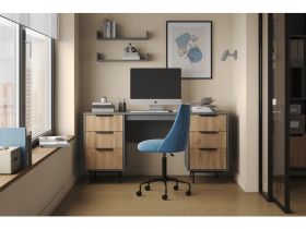 Письменный стол Леванте-1 158x60 Графитовый/Черный