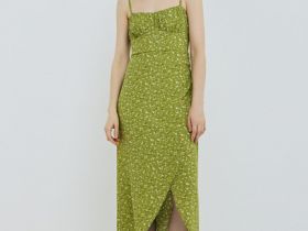 Платье-бюстье с принтом, Зеленый