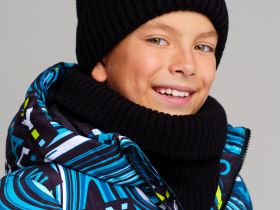 Комплект трикотажный для мальчиков: шапка, снуд