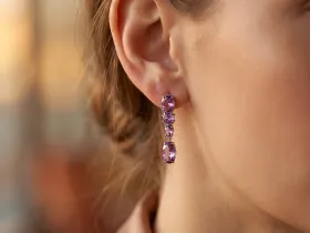 Серьги из серебра с аметистами э0607сг05260350