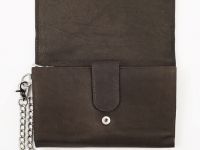 Бумажник байкера ZIPPO, цвет "мокко", натуральная кожа, 17x3,5x11 см