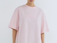 Футболка оверсайз с вышивкой, Розовый