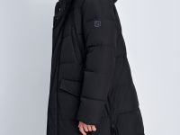 Однобортное пальто с капюшоном