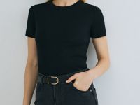 Футболка в рубчик, Черный