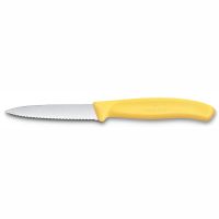 Нож для овощей серрейтор Victorinox Swiss Classic 8 см, нержавеющая сталь, рукоять пластик, желтый