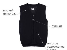 Жилет вязаный на молнии