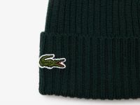 Шерстяная шапка Lacoste унисекс в рубчик