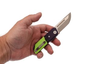 Складной нож Maxace Capsule-2, сталь 10CR15COMOV, рукоять G10, фиолетовый/зеленый