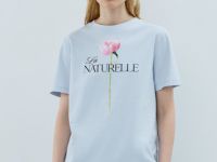 Футболка с цветочным принтом, Голубой