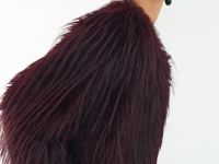 Укороченная шуба из искусственного меха, Фиолетовый