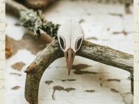 Деревянная брошка Дворникова А. "Птичий череп"