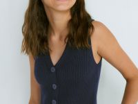 Вязаный жилет для девочек, Синий