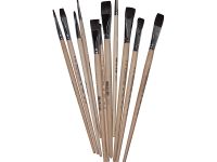 Кисть белка №14 плоская Живописные кисти "1422" длинная ручка