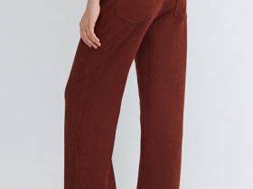 Прямые брюки из искусственной замши, Оранжевый