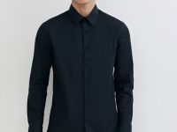 Рубашка с острым воротником, Черный